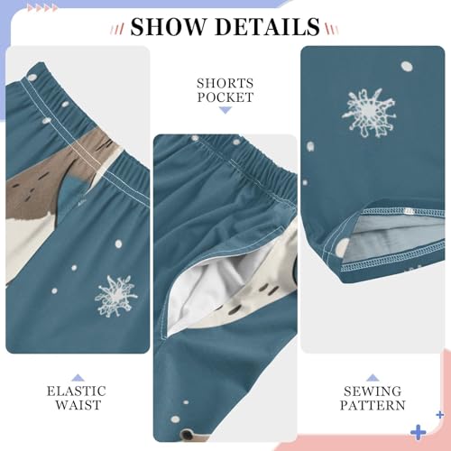 ZZXXB Otter Snow Boys Long Pants Soft Trousers Elastic Waist Kids Lounge Bottoms with Pockets S-XL4