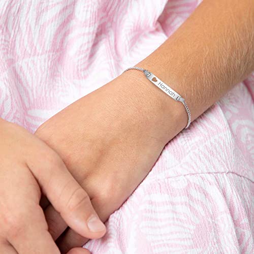 In Season Jewelry SS-02-00138 925 Sterling Silver Traditional Tag Id Open Heart Bracelet thumb #1