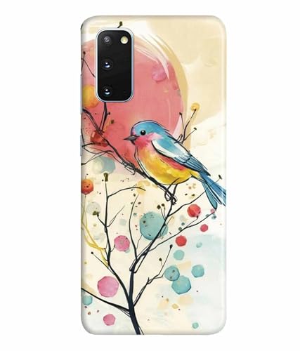 Image of Printed Hard Back Case Cover & Compatible for Samsung Galaxy S20 | Birds Painting Art (Multicolor) - D1199