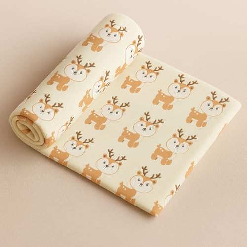 Image of Zikku Printed Polyurethane 40 TC Dry Sheets for Baby Medium Size Soft |Comfortable |Extra Absorbency|Fast Dry (100x70 cm, Yellow, Deer Print)