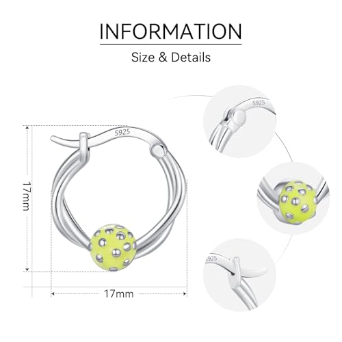 925 Sterling Silver Baseball/Football/Basketball/Volleyball Earrings Ball Hoop Earrings Cool Sports Earrings Jewelry Gifts for Women Girls Sensitive Ears2