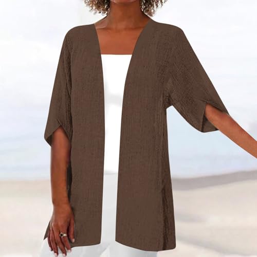 Womens Cardigans Lightweight Open Front Short Sleeve Tunic Cardigans Summer Shawls Summer Casual Beach Cover Ups2