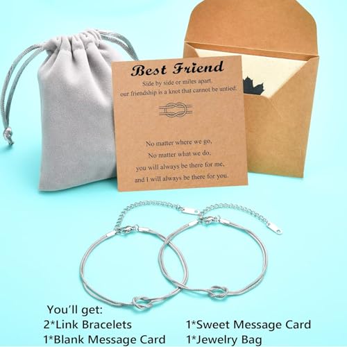 OAVOOK Friendship Bracelets for 2 Best Friend Women Gifts Bff Bestie Knot Jewelry for Birthday, Christmas — view 6