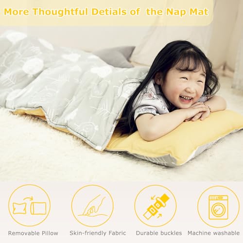 Image of Kids Toddler Lightweight and Soft Nap Mat- Minky Dot& Cotton-Stars