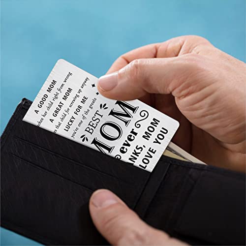 TGCNQ Greeting Card: Best Mom Ever - Mother's Day, Christmas, Valentine's Gift Metal Wallet Card Insert4