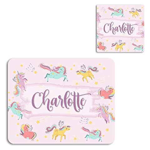 Shopagift Personalised Unicorn Kids Placemat Set Cover
