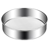 Patelai 1 Pc Stainless Steel Round Flour Sifter Sieve Fine Mesh for Bake Decorate Cakes, Pies, Pastries, Cupcakes (8 Inch 60 Mesh)