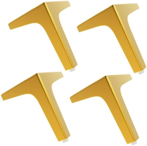 Supermaster Furniture Legs 7 Inches Metal Furniture Legs DIY Legs for Furniture Set of 4 for Cabinet Dresser Sofa Couch Chair (Gold)