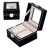 ● 2 große Fächer: 2 Uhren-Displaybox für Herren. Jedes Uhrenkissen hält eine kleine oder große Uhr ordentlich an Ort und Stelle.