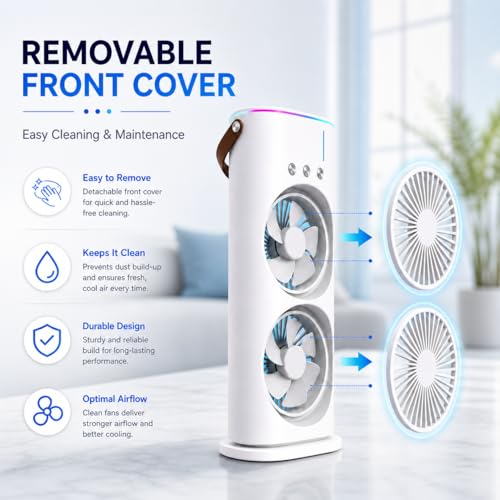 Image of MIKANIX Mini Dual Air Fan Cooler | Mist Spray with 3 Wind Speed Mode | 90 Adjustable Rotation for Room, Kitchen, Home & Office Desk with USB Cable