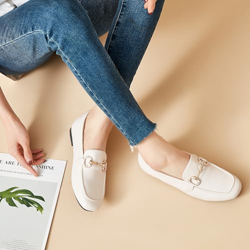 Image of DeYashopin Womens Loafers Shoes Fashion Low Heel Slip on Shoes Comfortable Driving Flats