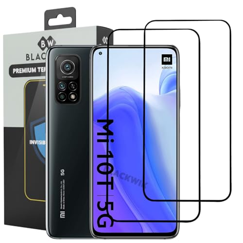 Image of Blackwik Tempered Glass Screen Protector for Mi 10T 5G / Mi 10T Pro 5G with Edge-To-Edge Protector Coverage | Easy Installation Kit (Black) (Pack Of 2)