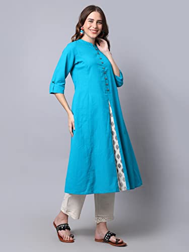 Image of Pistaa's Women's Cotton Regular Fit Casual Kurta