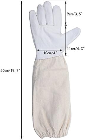 Miniatura 2 de Kinglake Guantes de Apicultura de Piel de Cabra perfecta para el apicultor principiante, Guantes protectores con mangas Vented, 2 unidades.