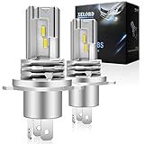 XELORD Bombillas H4 LED 6500K Luz Blanca Brillante 1: 1 Diseño,Para Automotores Moto Lámpara De Cabeza Reemplazo DC 12V(2 piezas)