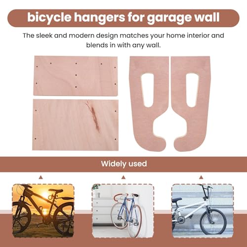 Estante Pared para Bicicleta Colgadores de Madera Interiores Soporte 6