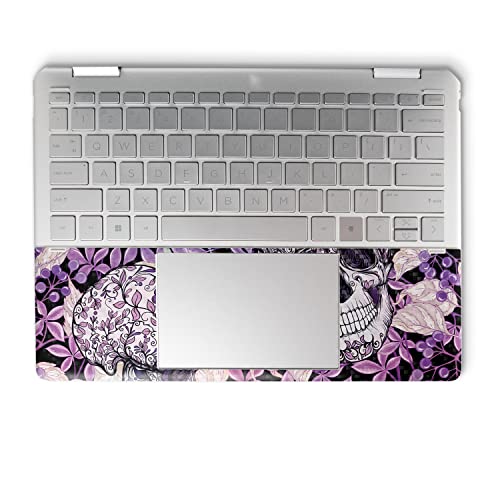 Image of MightySkins Carbon Fiber Skin Compatible with HP Spectre x360 14 inch (2022) Full Wrap Kit - Flower Skull | Protective, Durable Textured Carbon Fiber Finish | Easy to Apply | Made in The USA