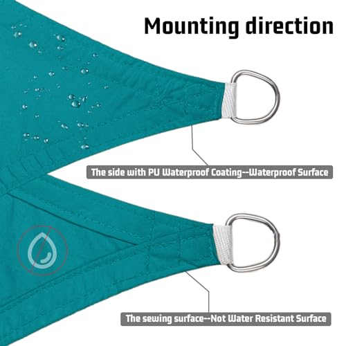 Love Story Waterproof 16'X16'X16' Triangle Turquoise Blue Sun Shade Sail Cannoy Uv Resistant For Outdoor Patio Garden Backyard  thumb #2