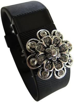 Value Bundled Bling Band Charm Jewelry Accessories, Pendants and Bonus Fastener (with Some Styles) for Fitbit Charge, Charge 2 or Charge HR (TM) (One Size, Happiness Silver)