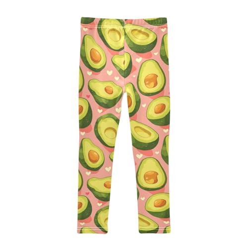 Wusikd Avocado Girls' Leggings Toddler Doodles Hearts Kids Yoga Pants Dance Active Tights 4T2