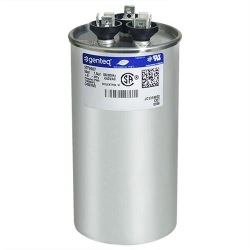 Packard PRCFD5075 - 50 + 7.5 uF MFD x 440 VAC Genteq Replacement Dual Capacitor Round # C45075R / 97F9987