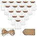 Belle Vous Pot en Verre avec Couvercle en Liège, Etiquettes et Ficelle (Lot de 30) - Bocaux en Verre Epices 210 ml - Lot Petit Pot Verre Hermetique pour Cadeaux Mariage, Fêtes, Cuisine & Confitures
