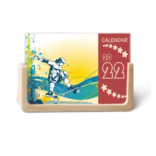 Calendrier de bureau 2022 planche à roulettes idée cadeau original