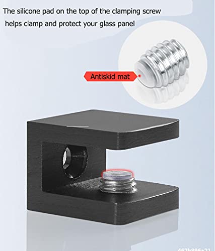 X-At Brass Glass Clamp,U-Clamp For Fixing Glass Panel And Door Of Shower,Suitable For 10-12Mm Glass,Black,4 Pack #TOP2