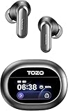 TOZO NC20 Pro イヤホン bluetooth ワイヤレスイヤホン アクティブノイズキャンセリング 52dB低減 軽量 快適 中低音域 暖色系音質 カスタムEQ「寒色系音質への変更可能」 ハイレゾLDAC対応 マルチポイント 装着検出 ワイヤレス充電対応 AI 通話時ノイズリダクション アプリ対応 外音取り込み/AIチャット/音声通訳会議記録/カスタムタッチ ブラック