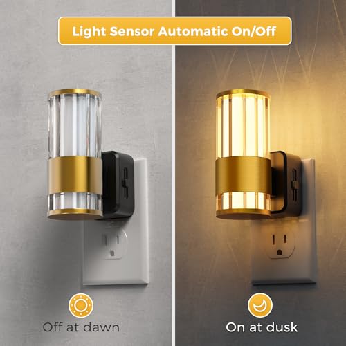 Image of L LOHAS LED Night Light, Automatic Night Lights Plug into Wall, 0-100LM Adjustable Brightness LED Night Light, Dimmable Night Lights Plug in with Auto Light Sensor, for Bedroom Hallway Home Decor