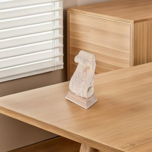 Ménsula de madera tallada estilo europeo soporte de pared rústico 6