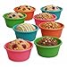 Bakerpan Silicone Mini Cake Pan, Large Muffin Cup, 3 1/2 Inch Baking Cups, Set of 8