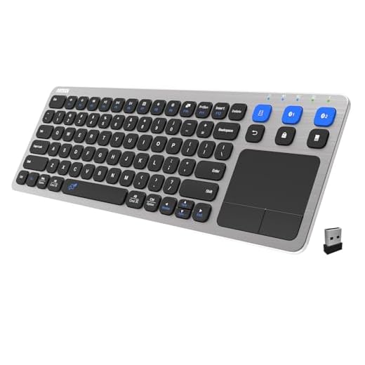 Arteck Universal 2.4G Wireless and Bluetooth Touch TV Keyboard Multi-Device with Easy Media Control and Build-in Touchpad Keyboard for Smart TV, TV Box, TV-Connected Computer, Mac, HTPC
