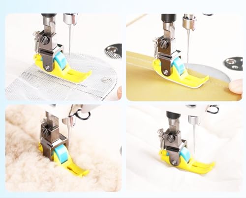 2PCS Roller Presser Foot plástico resistente para máquina de coser miniatura 3