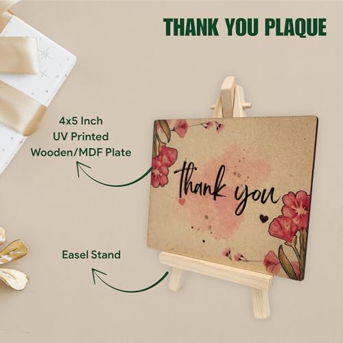 tinydabba Wooden Thank You Plaque with Easel – Gratitude Decor by tinydabba - 5