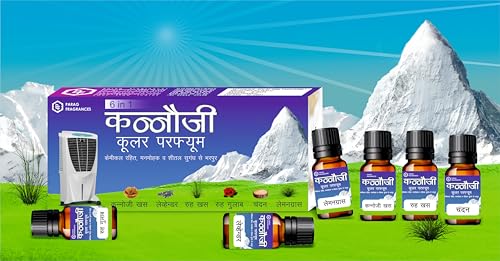 Image of Parag Fragrances Kannauji Cooler Perfume 6 in 1 combo Kannauji Khus, Ruh Khus, Chandan, Ruh Gulab, Lamongrass & Lavender