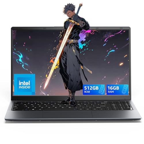 KAIGERR Laptop, 2026 New Laptop Computer with Intel Quad-Core Processor(Up to 3.4GHz), 16GB RAM 512GB NVMe SSD, 15.6' FHD Display, Windοws 11/Student/Business Laptop, HDMI, USB3.2, Long Battery Life