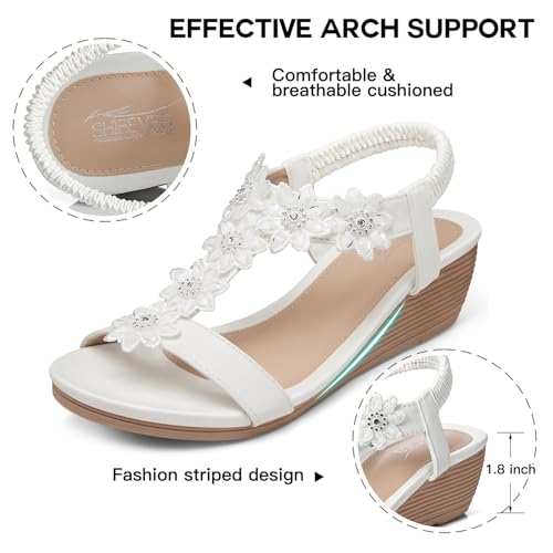 Image of SHIBEVER Wedge Sandals for Women Dressy: Summer Platform Comfortable Low Wedges Womens Sandal