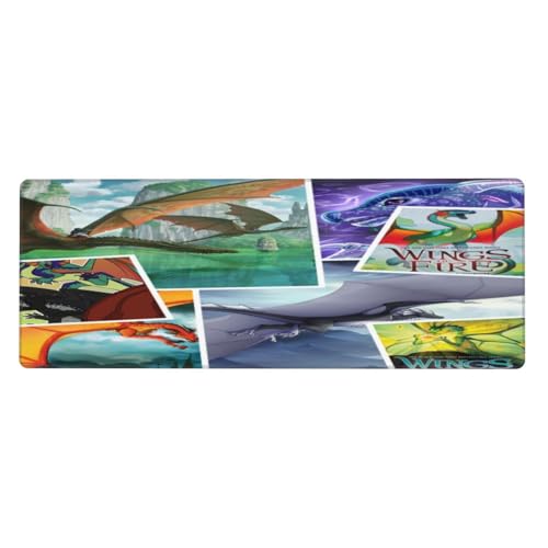 TUTUYAO Alfombrilla de ratón con protector Wi_Ngs O-F Fi_Re de 11.8 x 31.5 pulgadas, bonita decoración de escritorio, alfombrilla de laptop, alfombrilla de escritorio para computadora, laptop, juegos,