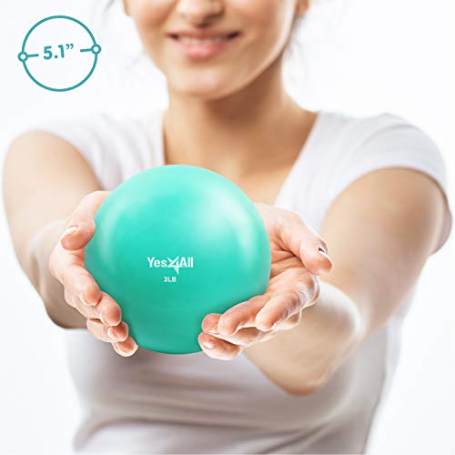 Image of Yes4All Weighted Toning Balls for Exercise, Soft Medicine Balls for Exercise, Pilates, Yoga, Balance, Flexibility, 2-10lbs