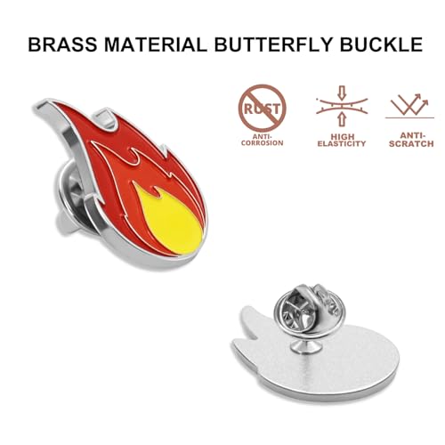Image of 10 /20 /50 /100 Pack Fire Flame Lapel Pins Bluk - Campfire It's Fire Hard Enamel Pin Gift Accessory Badge Brooch Souvenir For Bags Clothing Backpacks Hat Accessories