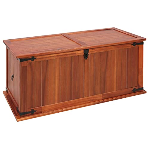 Vetnasa Baúl de almacenamiento de madera maciza de acacia 79x34x32 cm Mobiliario, Armarios y almacenamiento, Baúles de almacenamiento Marrón 8,4 KG