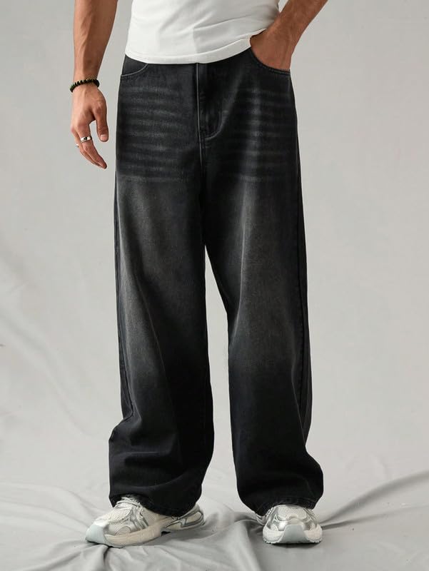 NUCOUTHS Men Whisker Straight Fit Mid Rise Denim Jeans (Black) - Image 5