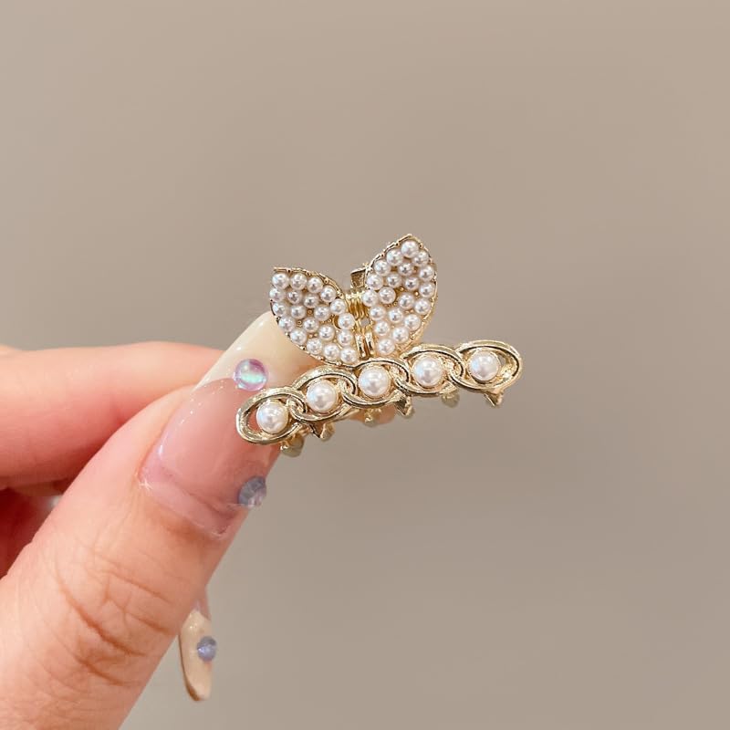 Miniatura 4 de Horquilla de perla, horquilla de perlas de champán, pequeña horquilla antideslizante para mujeres y niñas, accesorios para el cabello (3 piezas)