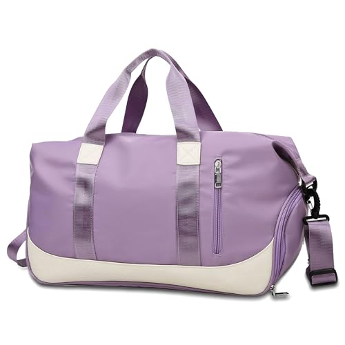 Tokeya Sporttasche 40L mit Schuhfach Nassfach Faltbar Reisetasche für Damen Frauen, Groß Wasserdicht Trainingstasche Leicht Handgepäck Weekender Travel Bag für Sport Gym Fitness, Violett Tokeya Sporttasche 40L mit Schuhfach Nassfach Faltbar Reisetasche für Damen Frauen, Groß Wasserdicht Trainingstasche Leicht Handgepäck Weekender Travel Bag für Sport Gym Fitness, Violett