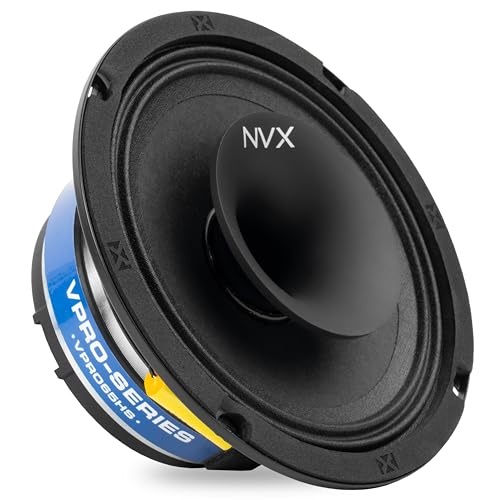 NVX® VPRO65HS 6.5' Premium Loudspeaker, 350W Max, 175W RMS, 4-Ohm, 1.5' Voice Coil, Pro Audio Shallow Coaxial with Horn Tweeter, Easy to Install in Cars/Trucks/Doors (1-Speaker)