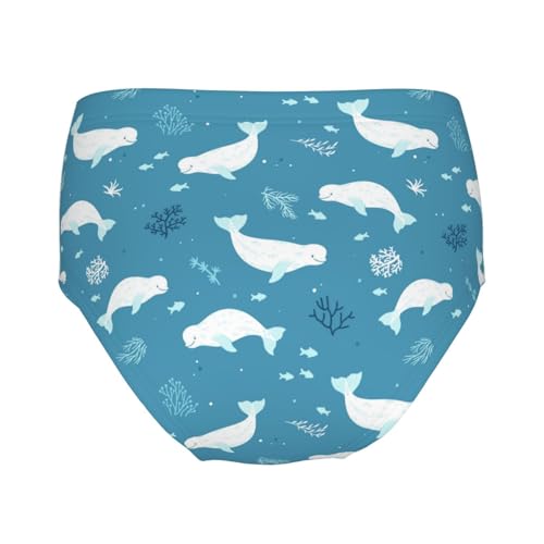 Cute Beluga Whales Girls' Underwear Soft Cotton Little Girls Panties Comfort Briefs2