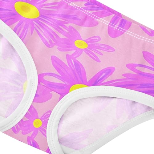 Animals Girls Underwear Toddler 2t Cotton Panties for Girl Pink Purple Daisies Floral Briefs Underpants4
