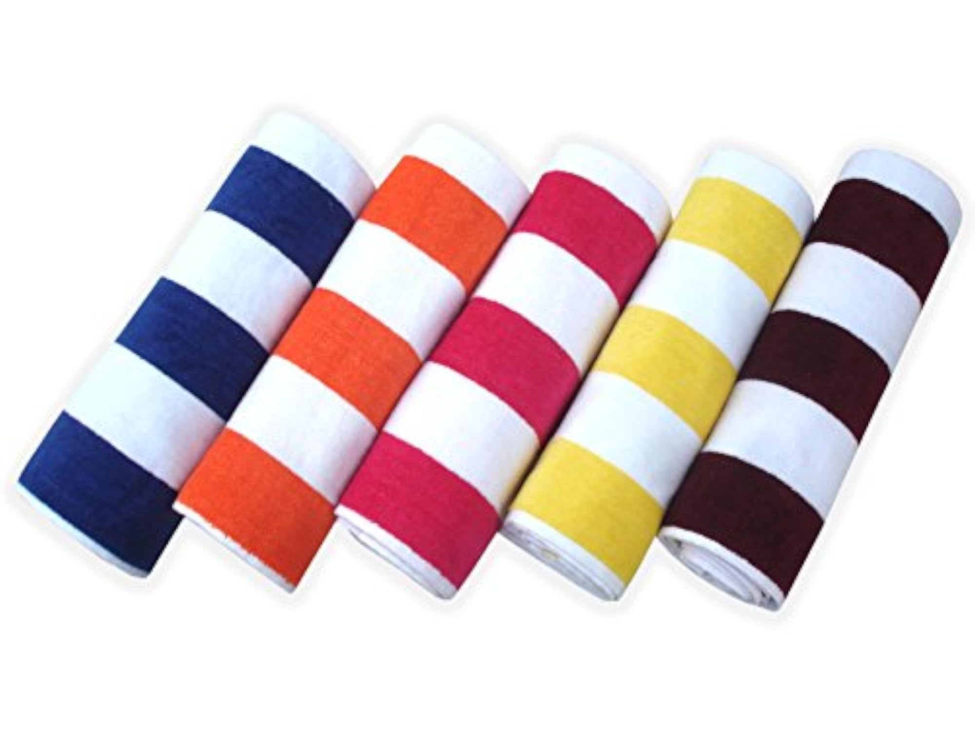 Cabana Stripes Soft Cotton Velour Bath Towel, White & Pink