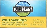 Wild Planet Wild Sardines in Extra Virgin Olive Oil with Lemon, 3rd Party Mercury Tested, 4.4 Ounce (Pack of 6)